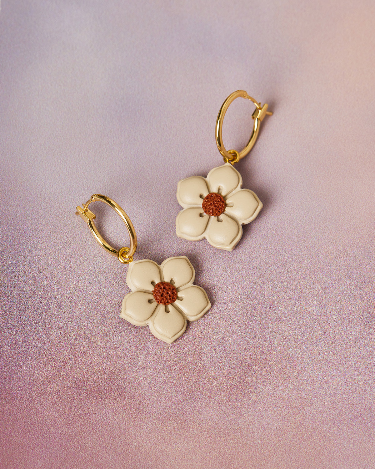 handcrafted flower hoop earrings