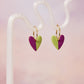 Berry & Pistachio Heart Hoop Earrings
