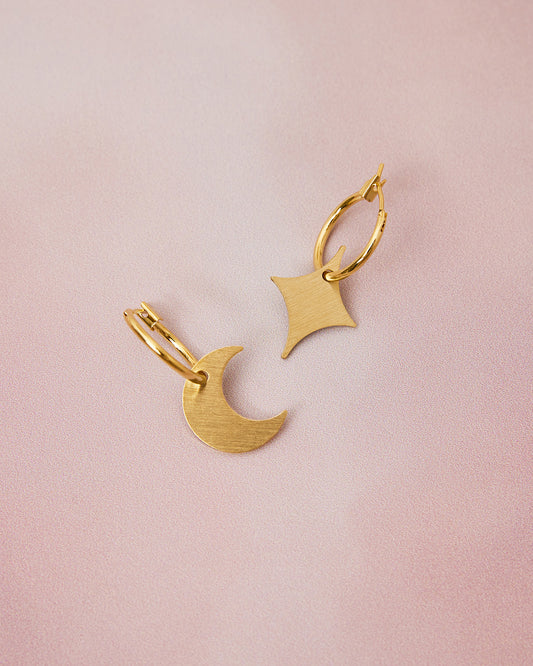 unique moon and star earrings