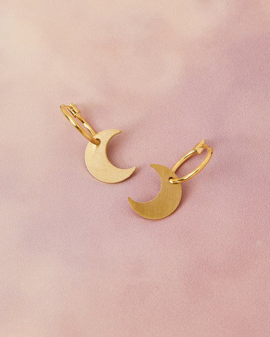 gold moon hoop earrings designed in uk