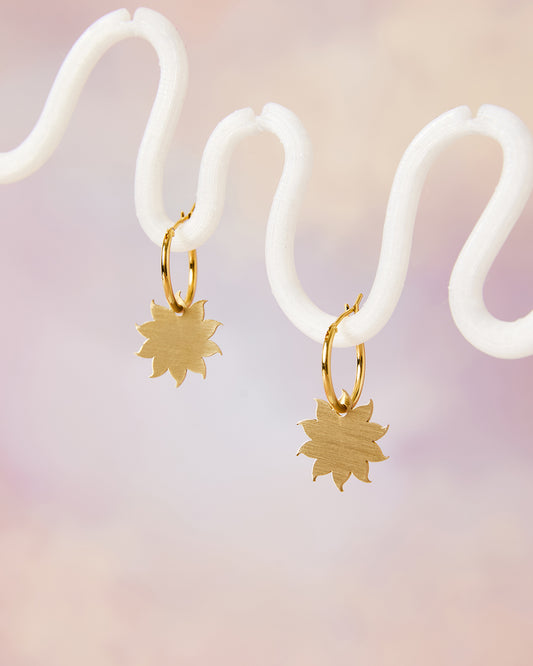 gold sun earrings designed in uk