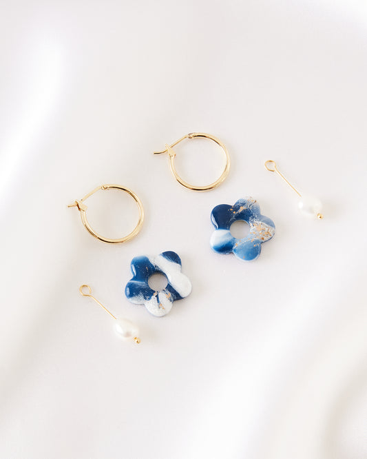 flower hoop earrings handmade in uk