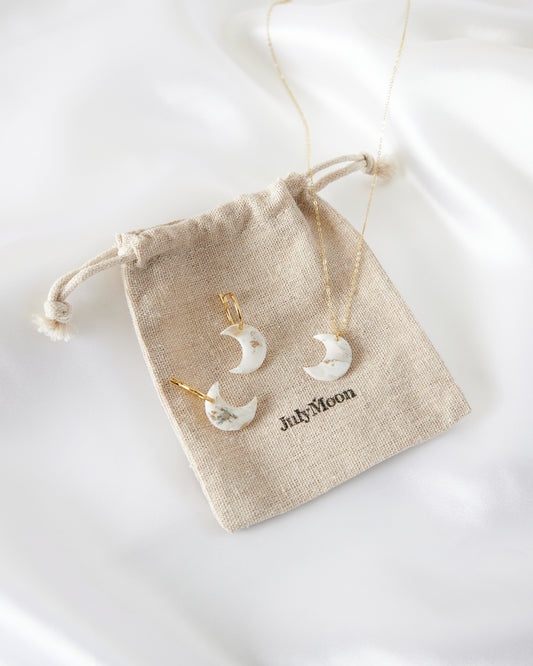 moon jewellery earring and necklace set