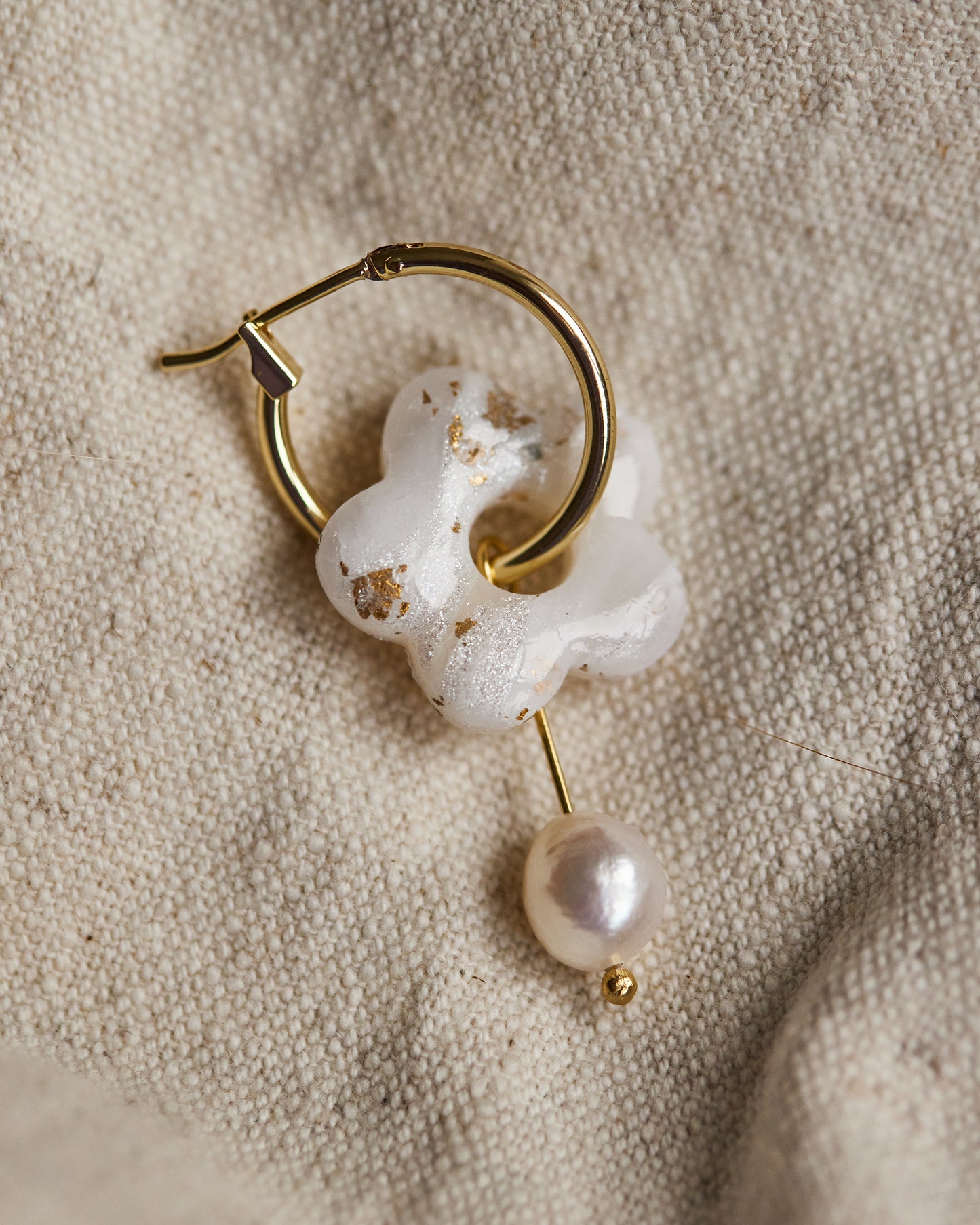 pretty white earrings for bride