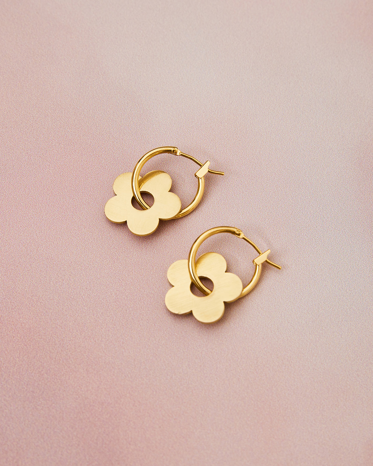 unique gold flower earrings