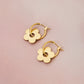 Matching Raw Brass Gold Flower Earrings & Necklace Gift Set