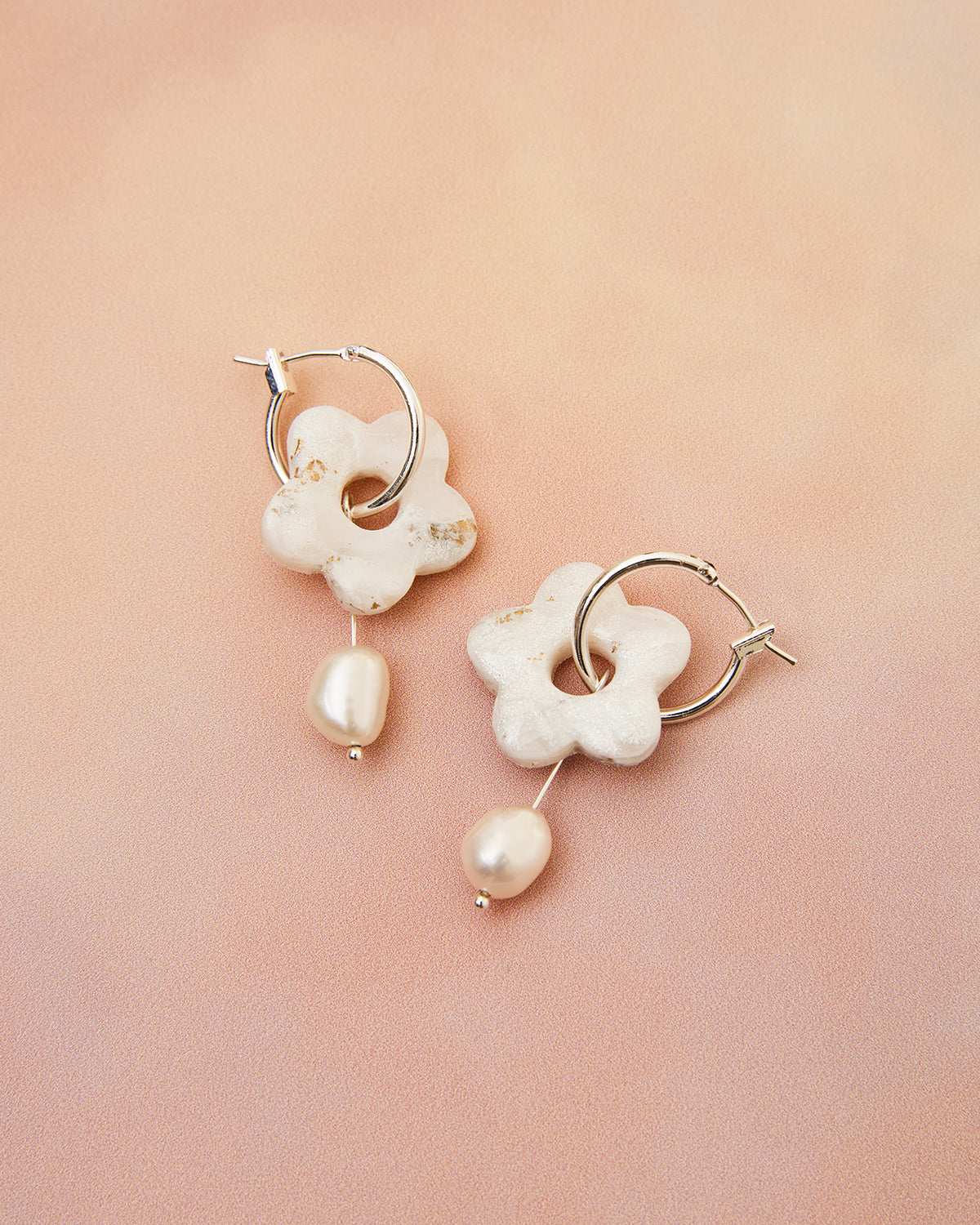 sparkly flower-inspired hoop earrings