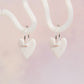 White Speckled Heart Pearl Hoop Earrings
